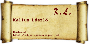 Kallus László névjegykártya