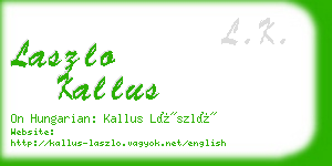 laszlo kallus business card